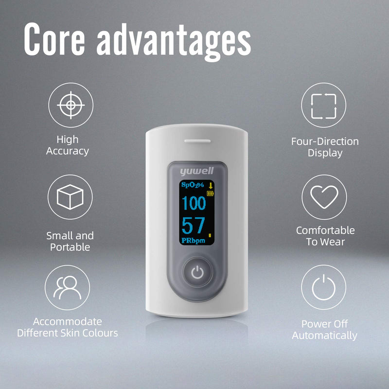 [Australia] - yuwell Pulse Oximeter Fingertip Blood Oxygen Saturation Monitor with Pulse Rate Display 