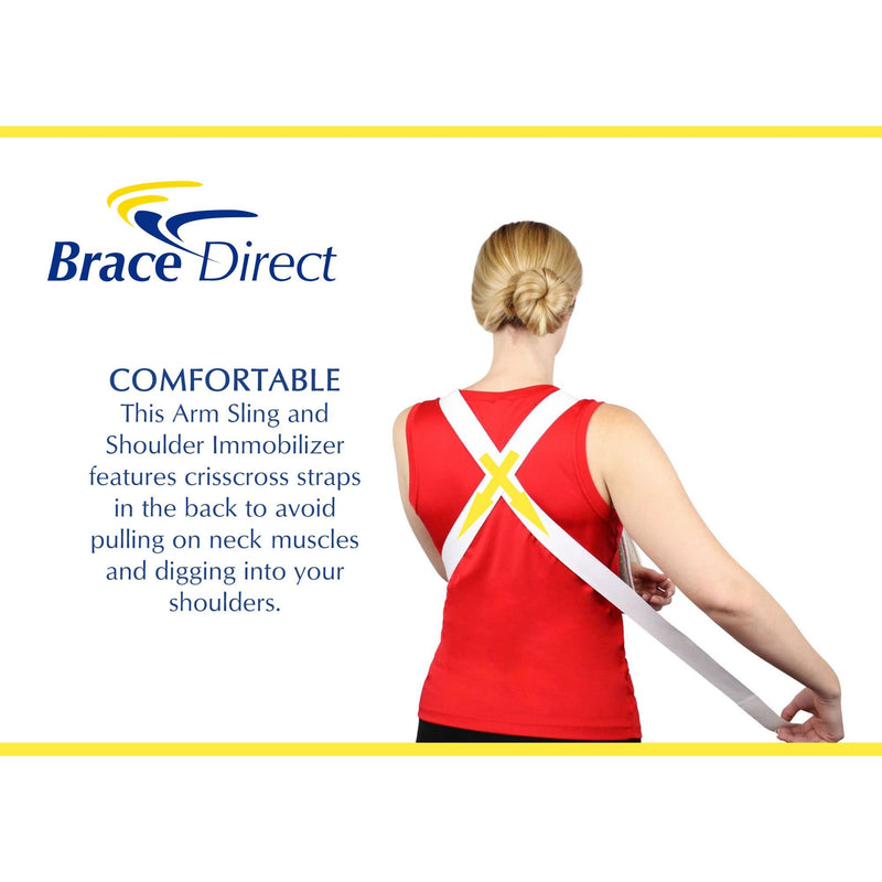 [Australia] - Adjustable Foam Arm Sling Shoulder Immobilizer - Use While Sleeping Support for Rotator Cuff, Broken and Fractured Bones, Sprains, Strains, Tears, post surgery & Dislocations by Brace Direct 