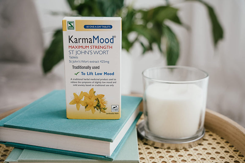 [Australia] - Schwabe Pharma KarmaMood Maximum Strength - St John's Wort Extract 425mg - Traditionally Used for Low Mood and Mild Anxiety - Traditional Herbal Medicinal Product - 60 Tablets 60 Count (Pack of 1) 