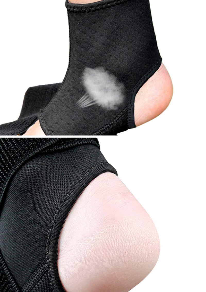 [Australia] - Athletes Compression Ankle Support Pads with Adjustable Bandage Adults Teens Fitness Sports Running Basketball Football Skating Dance Foot Ankle Braces Guard Socks Protector, 1 Pair (Black, S) Black Small 