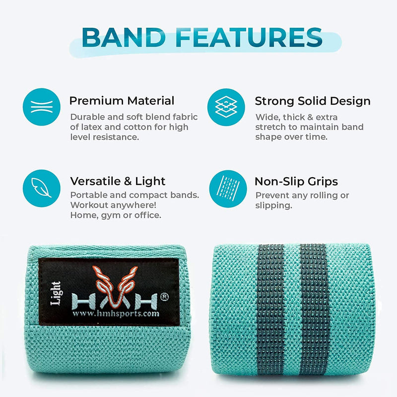 [Australia] - HMH Sports Resistance Bands, Fabric Exercise Bands 3 Resistance Level Workout Booty Bands For Hips & Glutes, Home Fitness, Yoga, Pilates Resistance Bands 