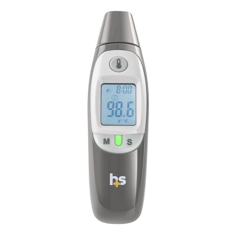 [Australia] - HealthSmart Compact Instant Read Infrared Digital Ear Thermometer, Measures Ambient Air Temperatures, Fahrenheit and Celsius Readings, Gray Ear and Air 