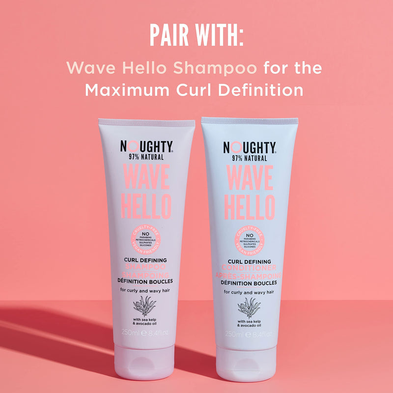 [Australia] - Noughty Wave Hello Curl Taming Cream, 97% Natural Sulphate Free Vegan Curl Defining Haircare, Vitamin Rich Smoothing Formula for Curly & Wavy Hair (150ml) Curl Cream single 