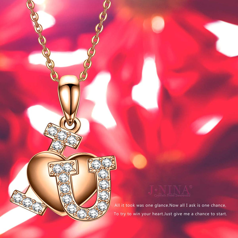 [Australia] - J.NINA ✦I Love You✦ Christmas Jewelry Gifts for Women Jewelry Necklace With Crystals from SWAROVSKI Fashion Heart Pendant Necklace Gift for Women With a Luxury Packaging 