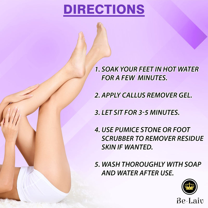 [Australia] - Be-Laiv 8 Oz. Callus Remover Gel | Extra Strength for Feet | Help to Remove Residue & Dead Skin in 3 to 5 Minutes | Pedicure Feet at Home | Professional Strong Corn Eliminator | Foot Scrubber 