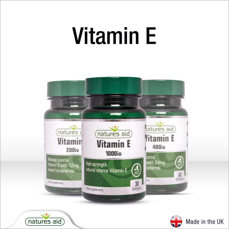 [Australia] - Natures Aid Vitamin E 1000iu, Natural Source, High Strength, 30 Softgel Capsules Single 