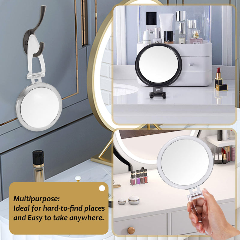 [Australia] - Magnifying Mirror 20x / 1x Two Sided, Double Sided Magnifying Mirror with Stand, Magnified Hand Mirror for Makeup, Blackhead/Comedone Removal (6inch,20X/1X, Black) 