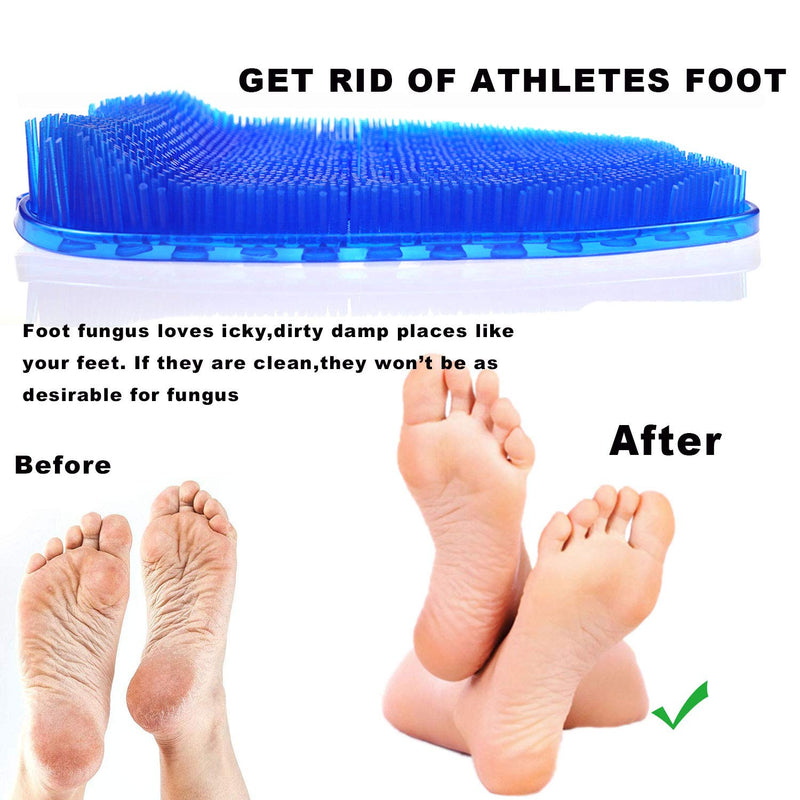 [Australia] - Newthinking Larger Shower Foot Scrubber, Foot Massager Cleaner Brush with Non-Slip Suction Cups, for Foot Care, Foot Circulation & Reduces Foot Pain (Blue XL) Blue Xl 