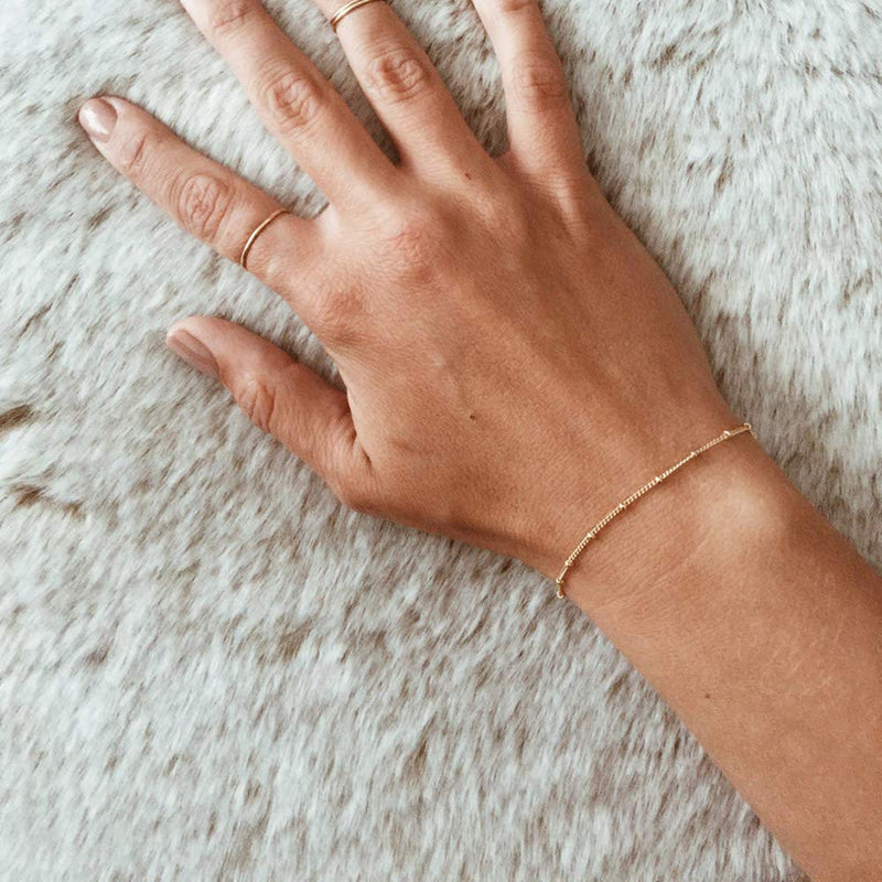 [Australia] - Dainty Gold Initial Bracelets for Women, 14K Gold Plated Dainty Personalized Gold Bracelets Initial Bracelets for Women Teen Girls Jewelry Chain Bracelets for Kids Toddler Little Girls Jewelry Gifts A 