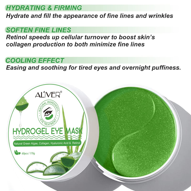 [Australia] - Aloe Vera Eye Patches,Hydrogel Eye Masks for Dark Circles,Anti Wrinkle Treatment,Under Eye Gel Pads,Eye Mask for Puffy Eyes, Skincare,Hydrating | 60 Pieces/30 Pair (aloe vera) Aloe Vera 