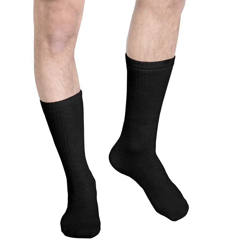 [Australia] - Truform Compression Socks, 15-20 mmHg, Men's Crew Length Mid-Calf Cushion Foot Socks, Black, X-Large X-Large (1 Pair) 
