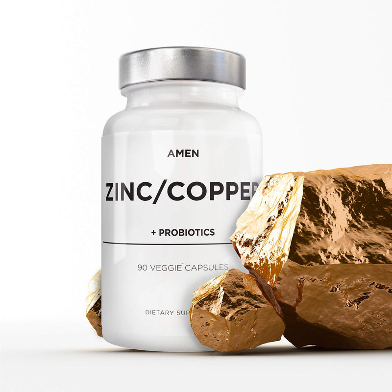 [Australia] - Zinc & Copper Supplement + Probiotics – 3 Months Supply – One Per Day - 50 mg Zinc Picolinate Vitamin Pills - Essential Minerals Supplements – 2 Billion CFUs Probiotic – Vegan, Non-GMO - 90 Capsules 
