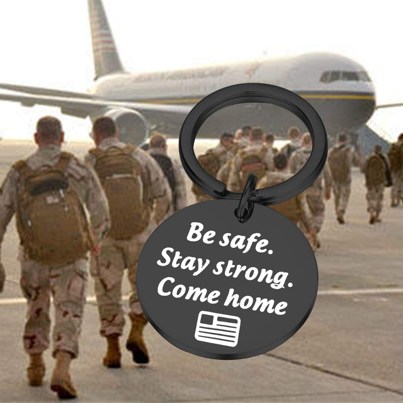 [Australia] - Lywjyb Birdgot Deployment Gift Military Gift Air Force Gift Be Safe Stay Strong Come Home Deployment Keychain Army Keychain Navy Keychain Gift for Husband Boyfriend stay strong black 