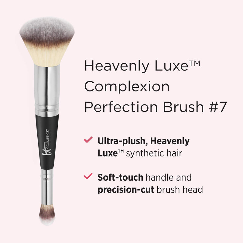 [Australia] - IT Cosmetics Heavenly Luxe Complexion Perfection Brush #7 - Foundation & Concealer Brush in One - Soft, Bristles - Pro-Hygienic & Ideal for Sensitive Skin 