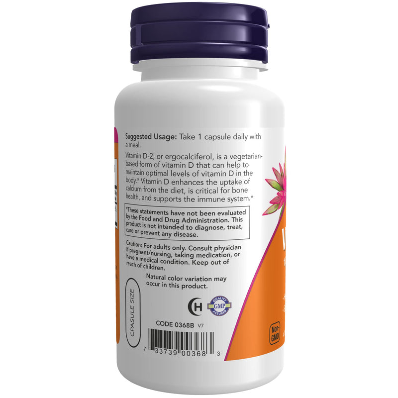 [Australia] - NOW Supplements, Vitamin D 1,000 IU Dry, High Potency, Strong Bones*, Structural Support*, 120 Veg Capsules 