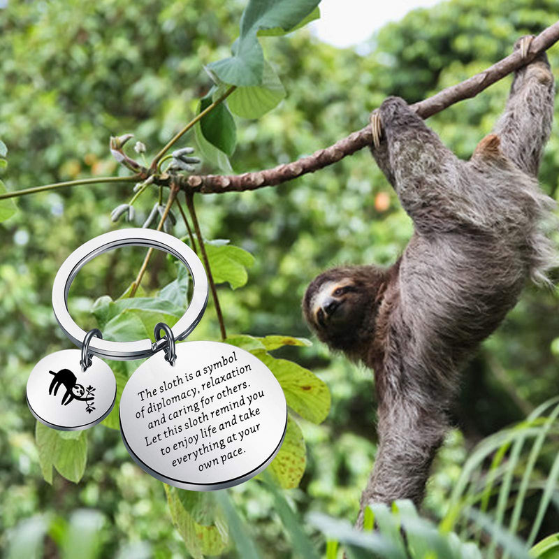 [Australia] - ENSIANTH Sloth Keychain Sloth Lover Gift Inspirational Sloth Gifts for Friends Animal Lover Gift 