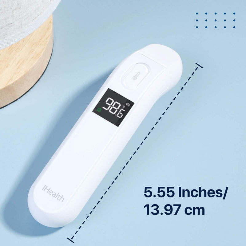 [Australia] - iHealth Forehead Thermometer for Adults, The Non Contact Infrared Baby Thermometer for Fever, Medical Thermometer with Fever Alarm and Sound Switch, Digital Infrared Thermometer for Home 