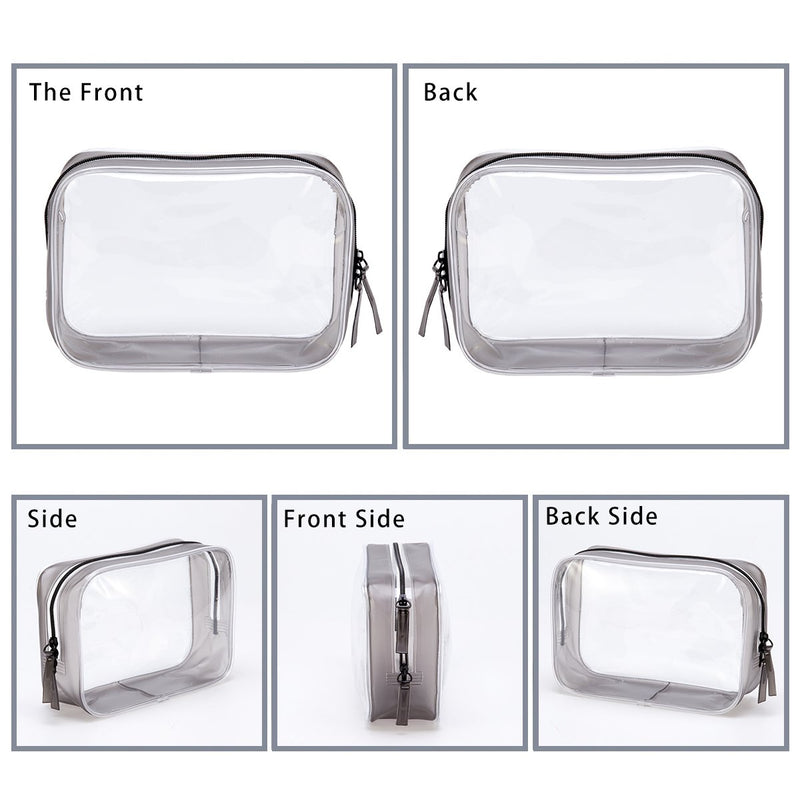 [Australia] - 5 Packs Clear Toiletry Carry Pouch with Zipper Portable PVC Waterproof Cosmetic Bag for Vacation Travel Bathroom and Organizing (5 Large) 