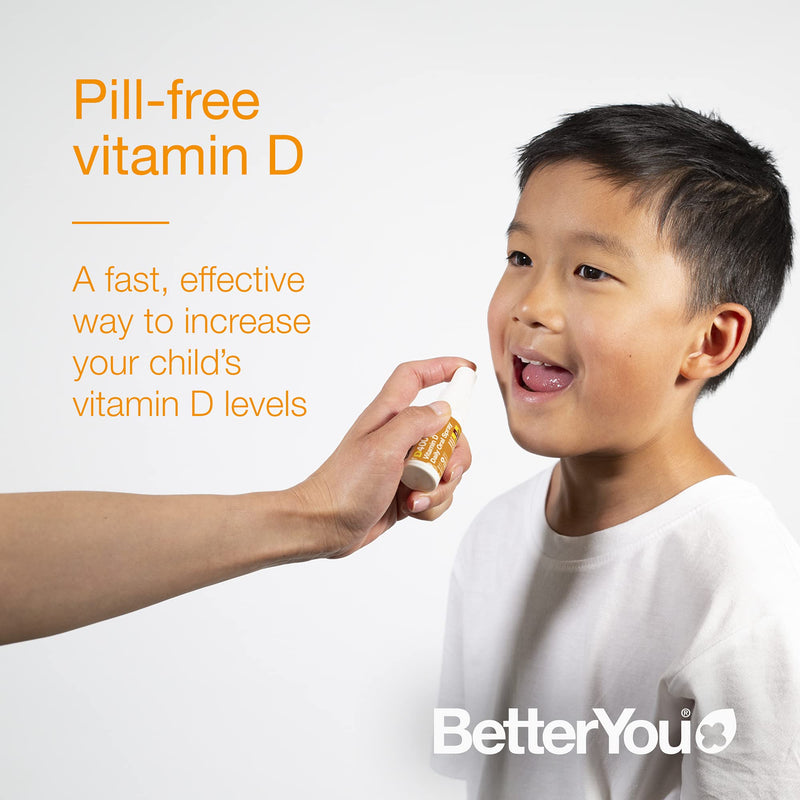 [Australia] - BetterYou Vitamin D 400 IU Junior Daily Oral Spray, Pill-free Vitamin D3 Supplement for Children, 3-month Supply, Made in the UK, Natural Peppermint Flavour 15 ml (Pack of 1) 