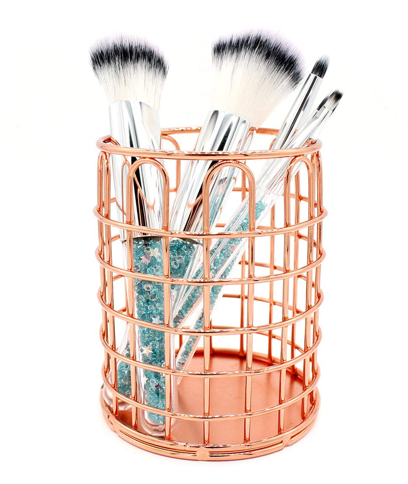 [Australia] - Ranvi 5 PCS Fashion Drilling Sand Makeup Brushes Set Foundation Cosmetic Brush Tools with Bag - Blue 