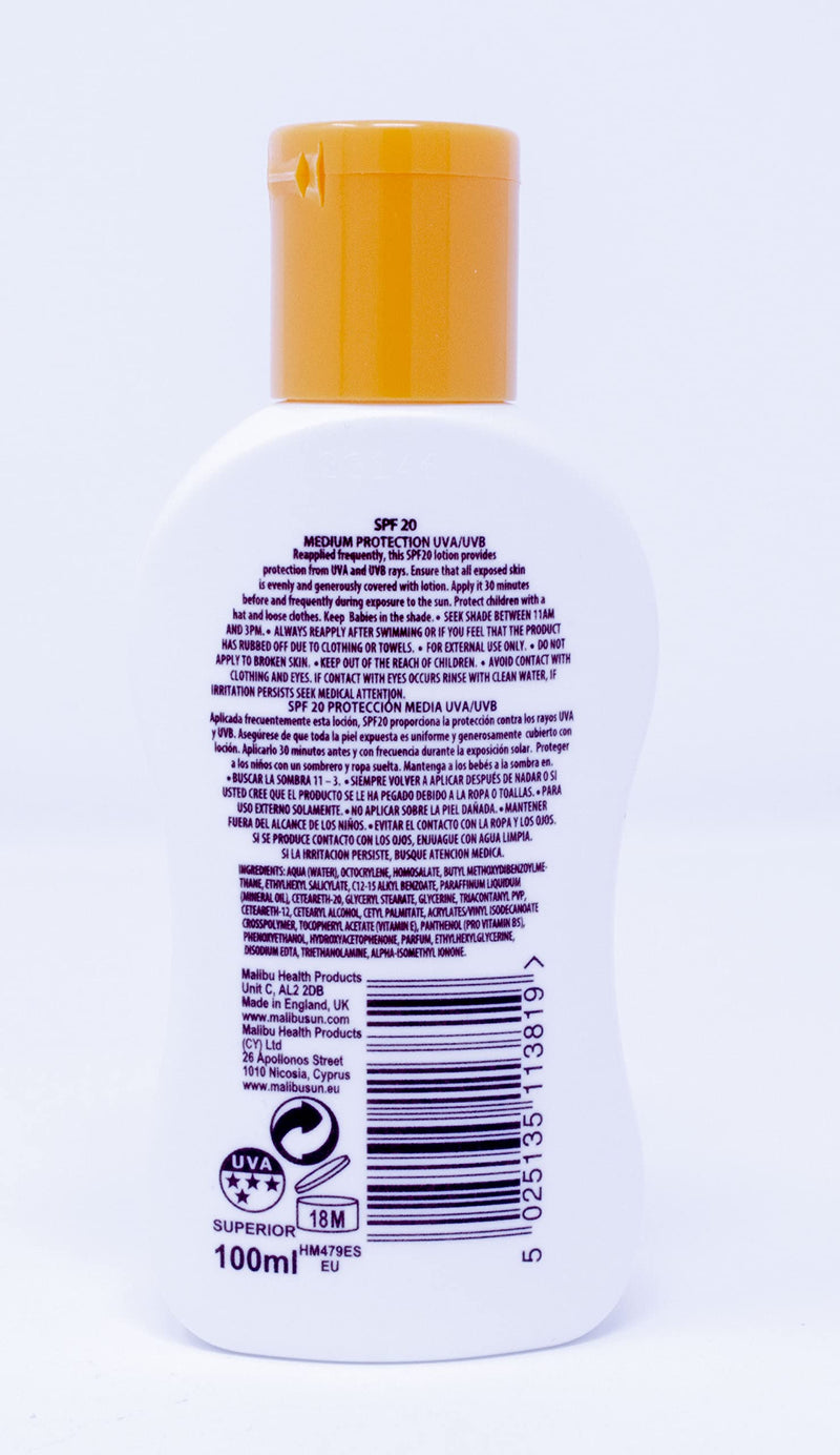 [Australia] - Malibu Sun Protection Travel Size Tanning Pack 1 x SPF 20 1 x SPF 10 Sun Tan Lotion & 1 x After Sun Aloe Vera Lotion Kit 
