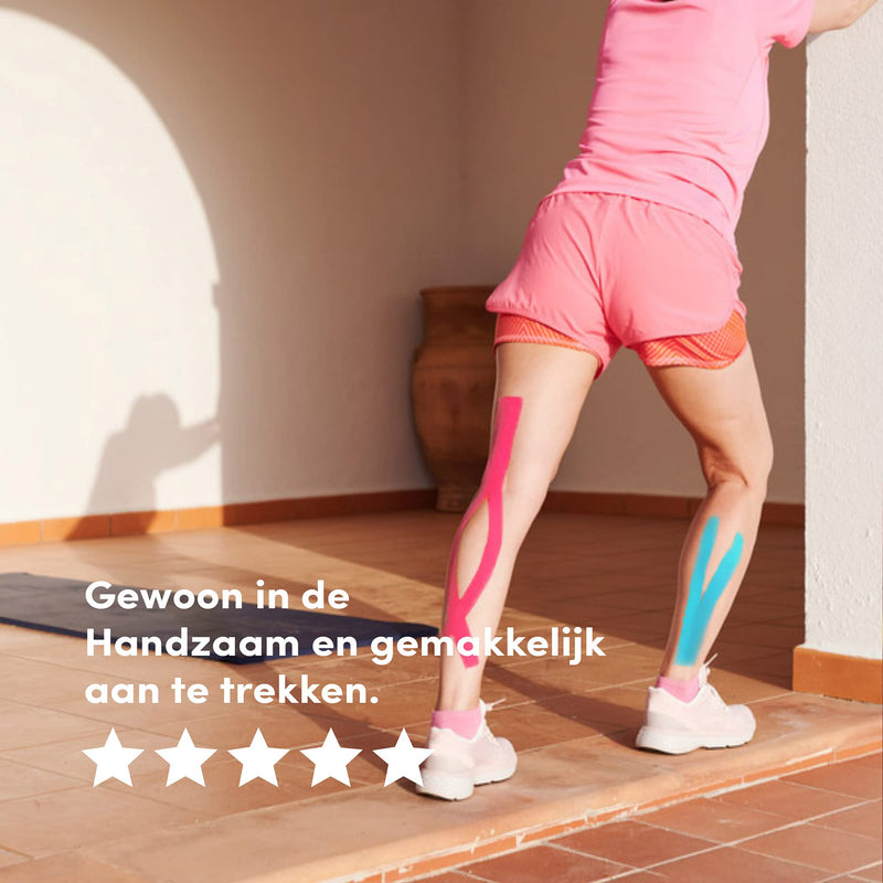 [Australia] - Effekt Manufaktur Kinesiology Tape Waterproof (16 ft x 2 in), 2 Rolls - Elastic Physio Tape for Muscle Support and Injury Recovery, Medical Tape, Kinetic Tape, Durable Kinesthetic Tape (Blue + Pink) Blue + Pink 
