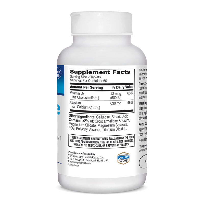 [Australia] - 21st Century Calcium Citrate Plus D Maximum Caplets, 120 Count (27493) 120 Count (Pack of 1) 