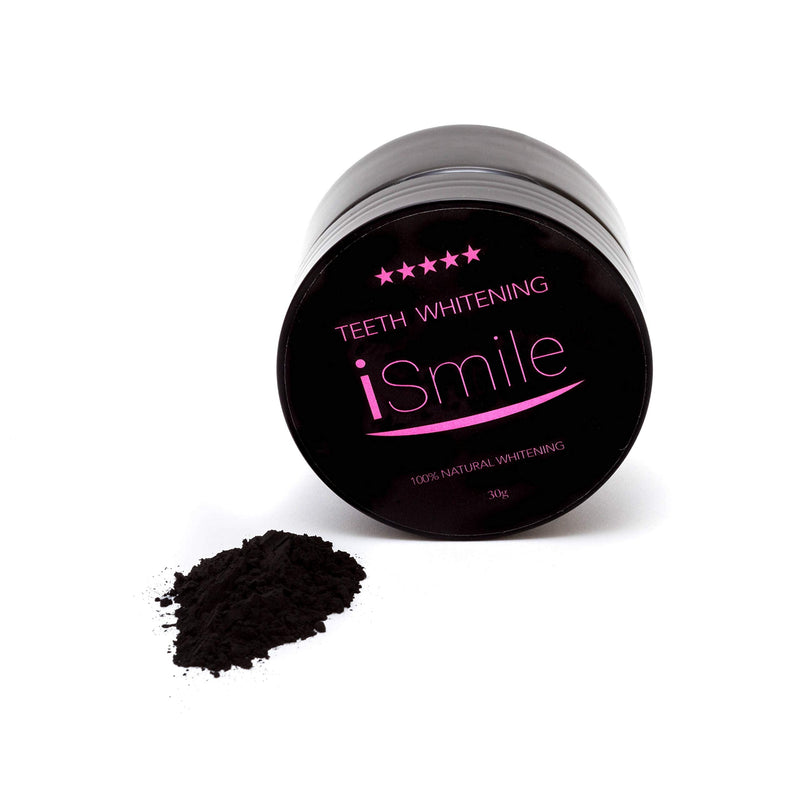 [Australia] - iSmile Activated Charcoal Teeth Whitening Powder – Menthol Flavour - 100% Natural and Vegan Friendly – Less Abrasive for Better Stain Removal - Freshens Breath 