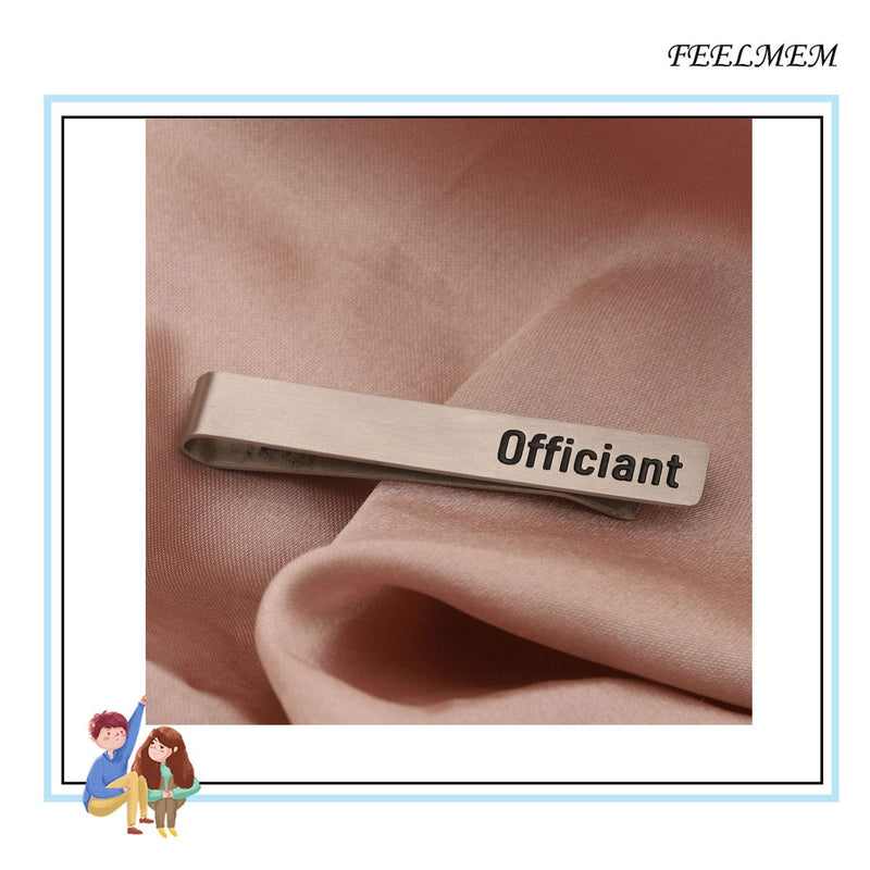 [Australia] - FEELMEM Wedding Officiant Gift Officiant Stainless Steel Tie Clips Wedding Party Appreciation Gift for Wedding Officiant silver 