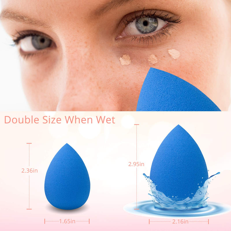 [Australia] - Foonbe Makeup Sponge, Latex Free and Vegan Makeup Blender Beauty Sponge, for Powder, Cream or Liquid Application (1 Pc, Blue) 