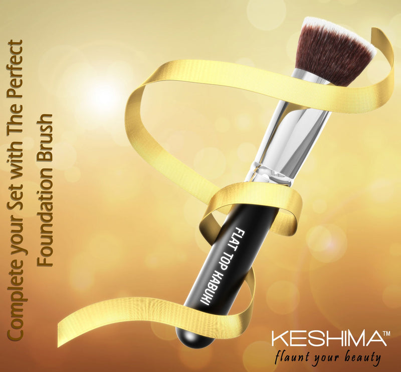 [Australia] - Flat Top Kabuki Foundation Brush By Keshima - Premium Makeup Brush for Liquid, Cream, and Powder - Buffing, Blending, and Face Brush Regular 