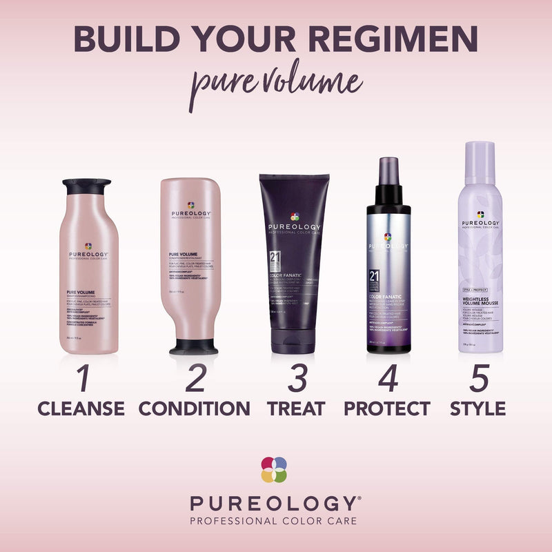 [Australia] - Pureology | Pure Volume | Conditioner | For Flat, Fine, Colour-Treated Hair | Adds Weightless Volume | Vegan 266 ml (Pack of 1) 
