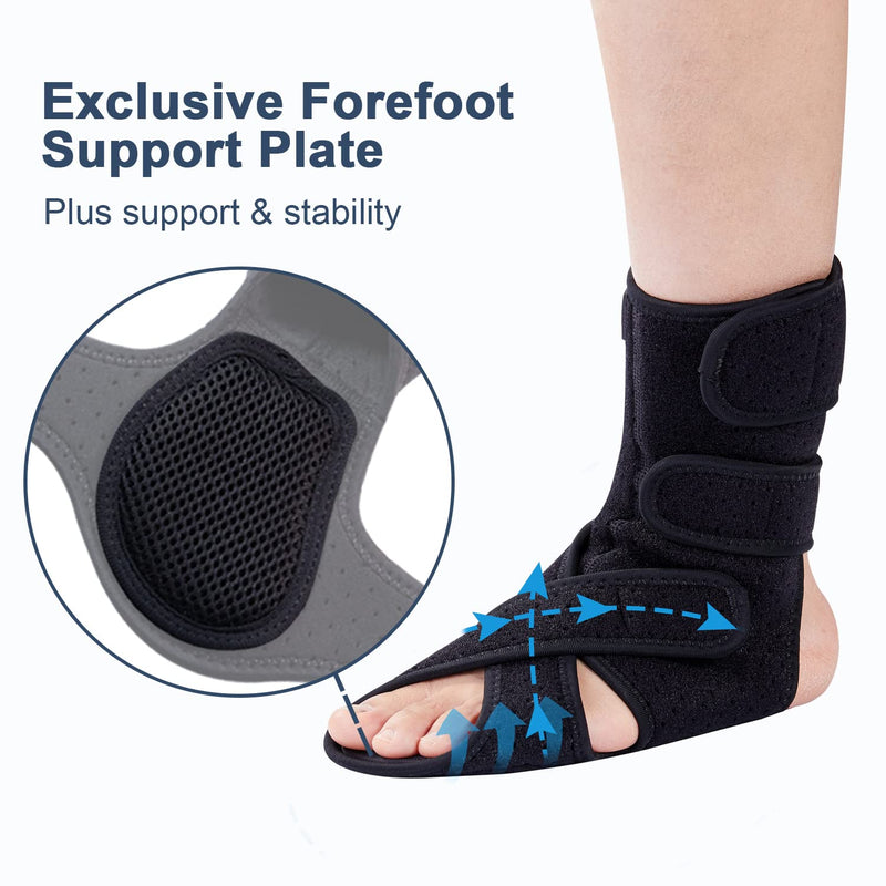 [Australia] - JOMECA Drop Foot Brace with Arch Support, Medical Grade Adjustable AFO & Foot Orthosis Brace for Walking, Relieve the Instability of Lower Limbs by MS, TBI, Stroke, Cerebral Palsy, Fracture (Right, Medium) Right 
