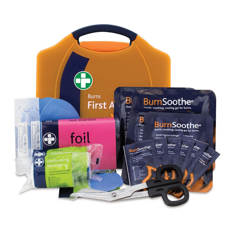 [Australia] - Reliance Medical Burn First Aid Kit in Orange Compact Aura Box & Lewis-PLAST 90 Piece Premium First Aid Kit for Home Car Holiday and Workplace - Includes Bandages 
