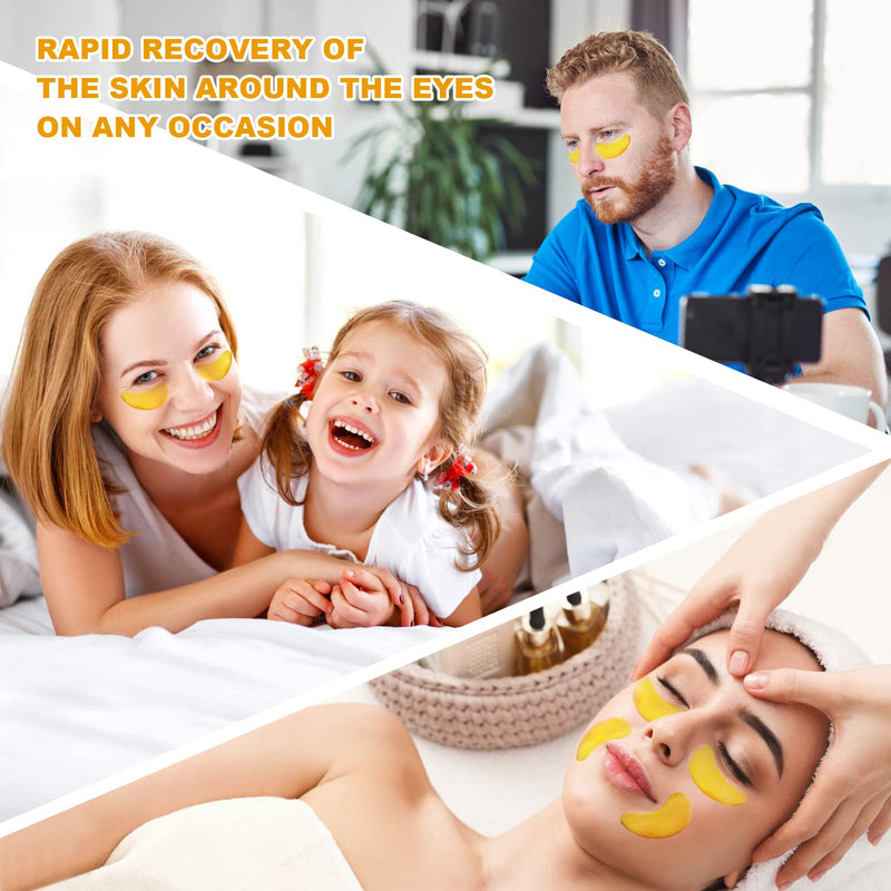 [Australia] - URAQT 24K Gold Under Eye Treatment Masks, 30 Pairs Natural Under Eye Gel Patches Collagen Eye Masks, Hydrating Under Eye Gel Pads for Under Eye Wrinkles, Remove Eye Bags, Dark Circles, Skincare 
