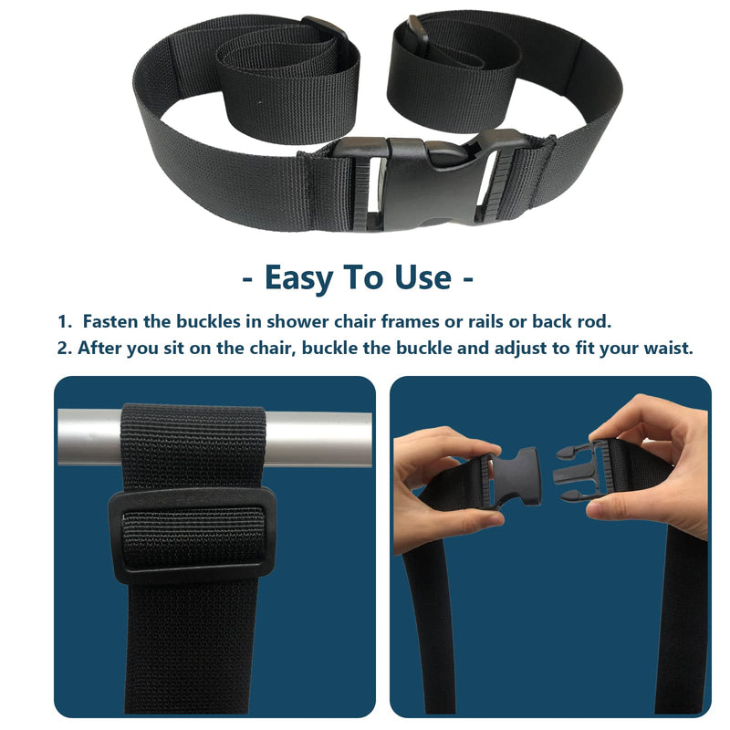 [Australia] - Toilet Shower Chair Seat Belt for Elderly, Bath Bench Anti-Slip Waist Buckle Strap for Bedridden Disabled Patient 