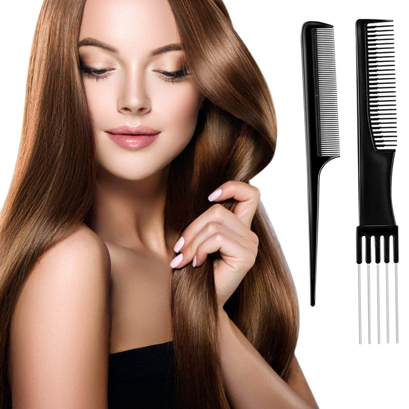 [Australia] - 10 Pcs Hair Combs Set Wide Tooth Comb Anti-static Barber Comb Fine Hair Styling Comb Professional Hairdressing Comb Detangling Combs Rat Tail Comb for Long Wet Thick Curly Hair Men Women Salon & Home 