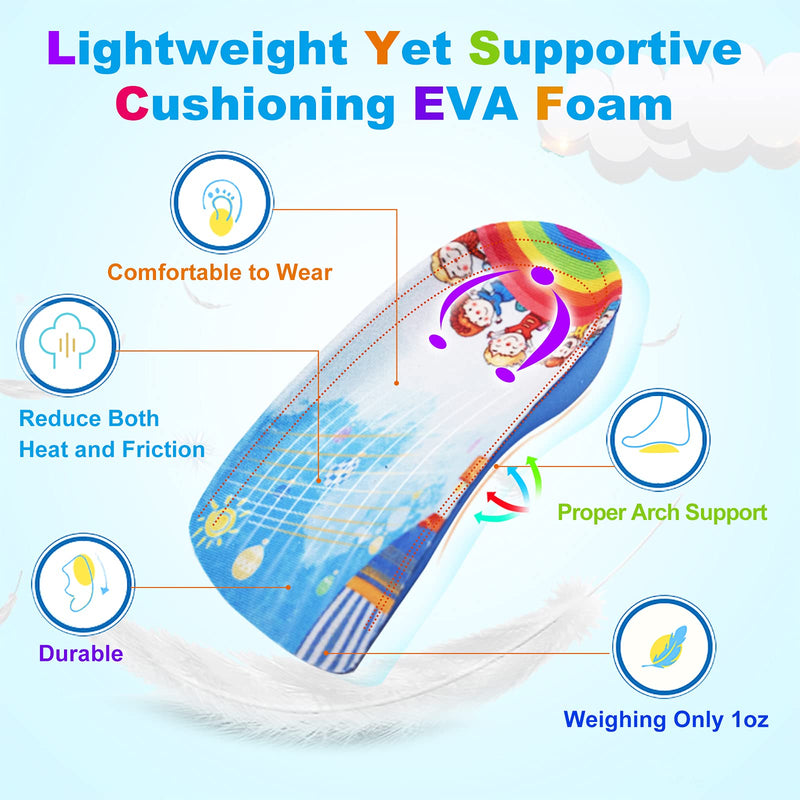 [Australia] - Arch Support Insole for Kids Shoes, Size K Orthotic Shoes Inserts for Kids, 3/4 Length Inserts for Children’s Heel Pain, Flat Feet, Plantar Fasciitis, Pronation Size K for ages 6 to 10 