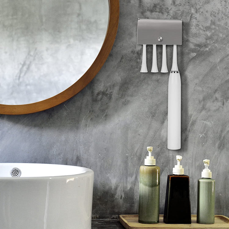 [Australia] - ANNGY Toothbrush Holder, 304 Stainless Steel Dustproof Wall Mounted Self Adhesive Toothbrush Storage Organizer Stand Rack (9cm(4 Brush Slots)) 9cm(4 Brush Slots) 