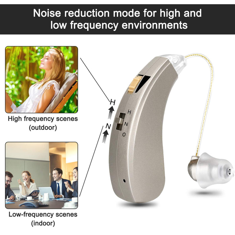 [Australia] - IncenSonic Rechargeable Mini Hearing Amplifiers to Aid and Assist Hearing Personal Sound Enhancer with Volume Control for Adults and Seniors (Pearl Grey, Left) Pearl Grey 