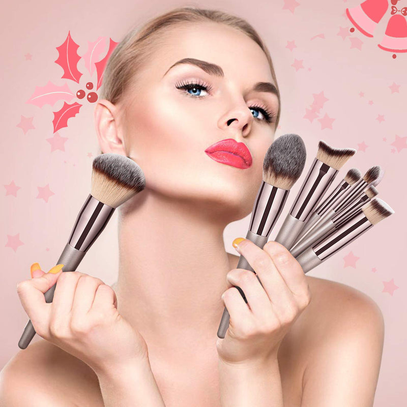 [Australia] - BESTOPE Makeup Brushes 20 PCs Makeup Brush Set Premium Synthetic Contour Concealers Foundation Powder Eye Shadows Makeup Brushes with Champagne Gold Conical Handle 