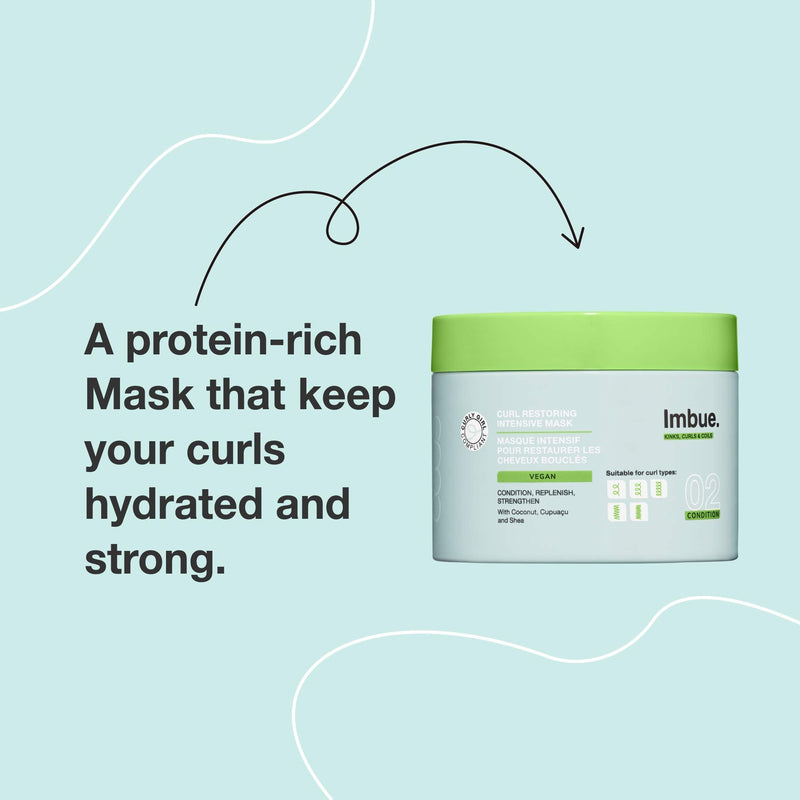 [Australia] - Imbue Curl Restoring Intensive Mask - Protein Rich Deep Conditioner, Vegan and Curly Girl Friendly, 300ml 