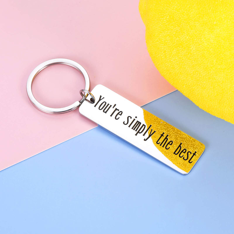 [Australia] - You’re Simply The Best Keychain Anniversary Wedding Gifts for Women Men Birthday Valentines Day Keyring for Best Friend Schitts C Fans Couple Gifts for Boyfriend Girlfriend Husband Wife Christmas 