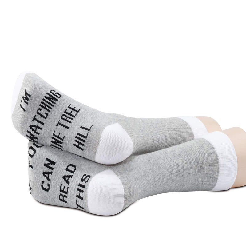 [Australia] - PYOUL One Tree Hill Inspired Gift One Tree Hill Fan Socks If You Can Read This I'm Watching One Tree Hill Socks Watching One Tree Hill 1 Pair 