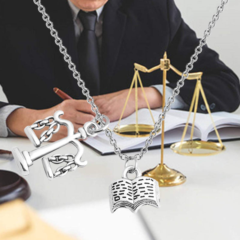 [Australia] - BAUNA Scales of Justice Pendant Necklace Lawyer Necklace Law School Graduation Gift for Lawyer Attorney Gift 