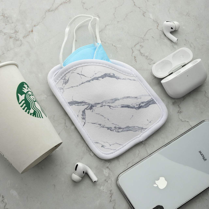 [Australia] - Beautyflier Pack of 3 Face Scarf Neoprene Storage Bag Portable Mask Storage Pounch Windproof Scarf Organizer Dustproof Storage Bag (White) White 