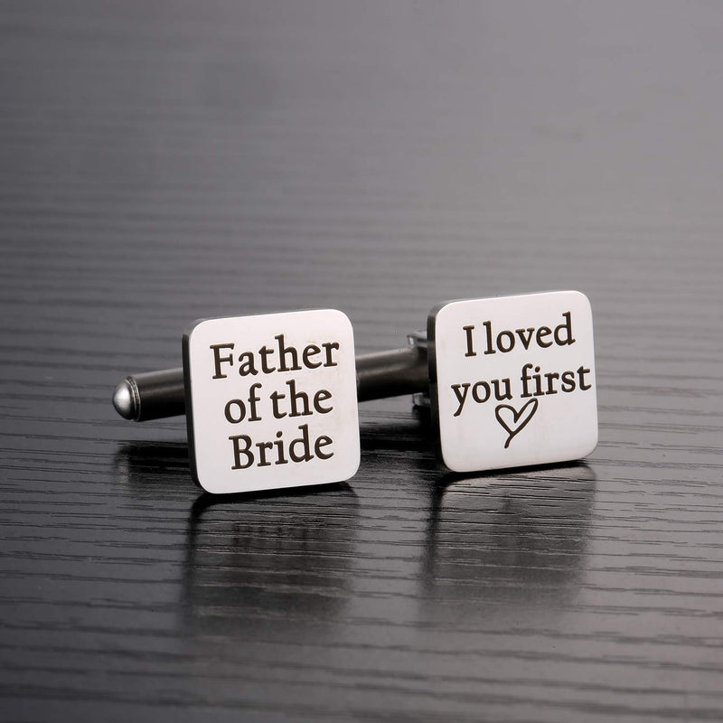 [Australia] - Hazado Father of The Bride Cufflinks, Father of The Bride Gift from Daughter, Gift for Dad on Wedding Day, I Loved You First Cuff Links 