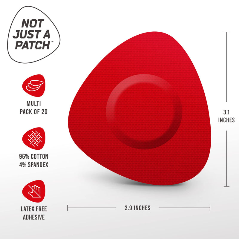 [Australia] - Not Just A Patch CGM Sensor Patches for Freestyle Libre and Medtronic Sensors (20 Pack) - Water Resistant & Durable for 10-14 Days - Pre-Cut Freestyle Libre 2 Sensor Covers in Red 