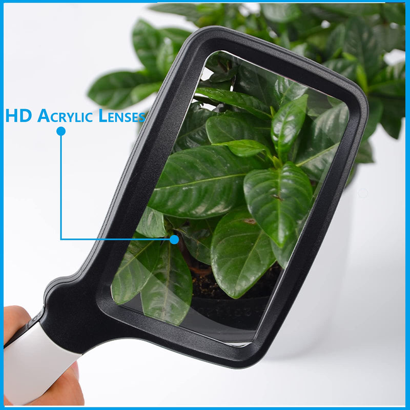[Australia] - Folded Magnifying Glass with Light, 3X Handheld Large Magnifying Glass LED Lighted Magnifier for Seniors Reading, Soldering, Inspection,Jewelry, Exploring (Folding Handle) Folding Handle 