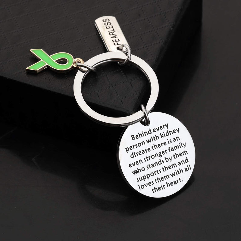[Australia] - WSNANG Kidney Disease Awareness Jewelry Behind Every Person with Kidney Disease There is Stronger Family Supports Them Keychain Kidney Disease Fighter Gift Kidney Disease Keychain 